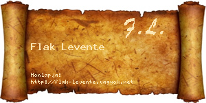 Flak Levente névjegykártya